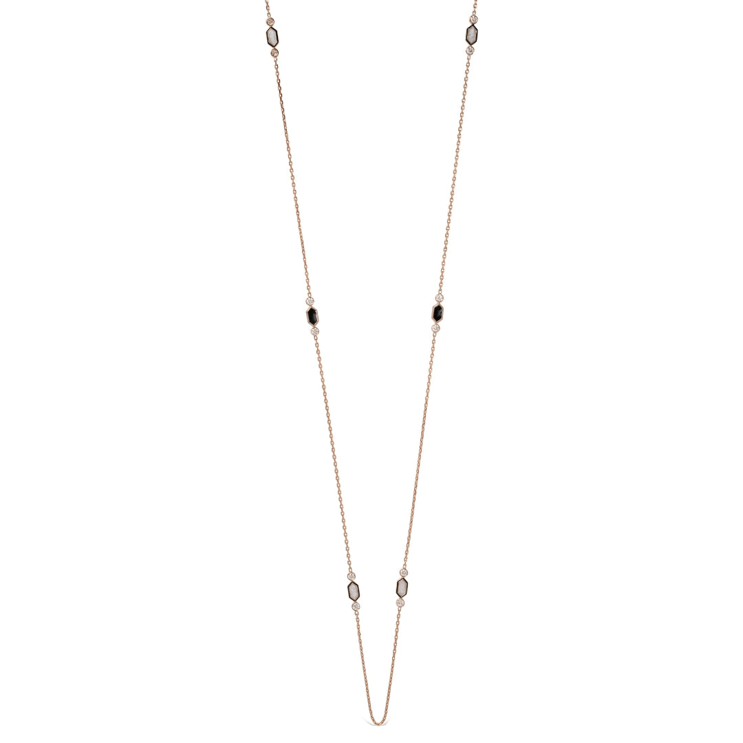 Granada Necklace - Black & White Enamel