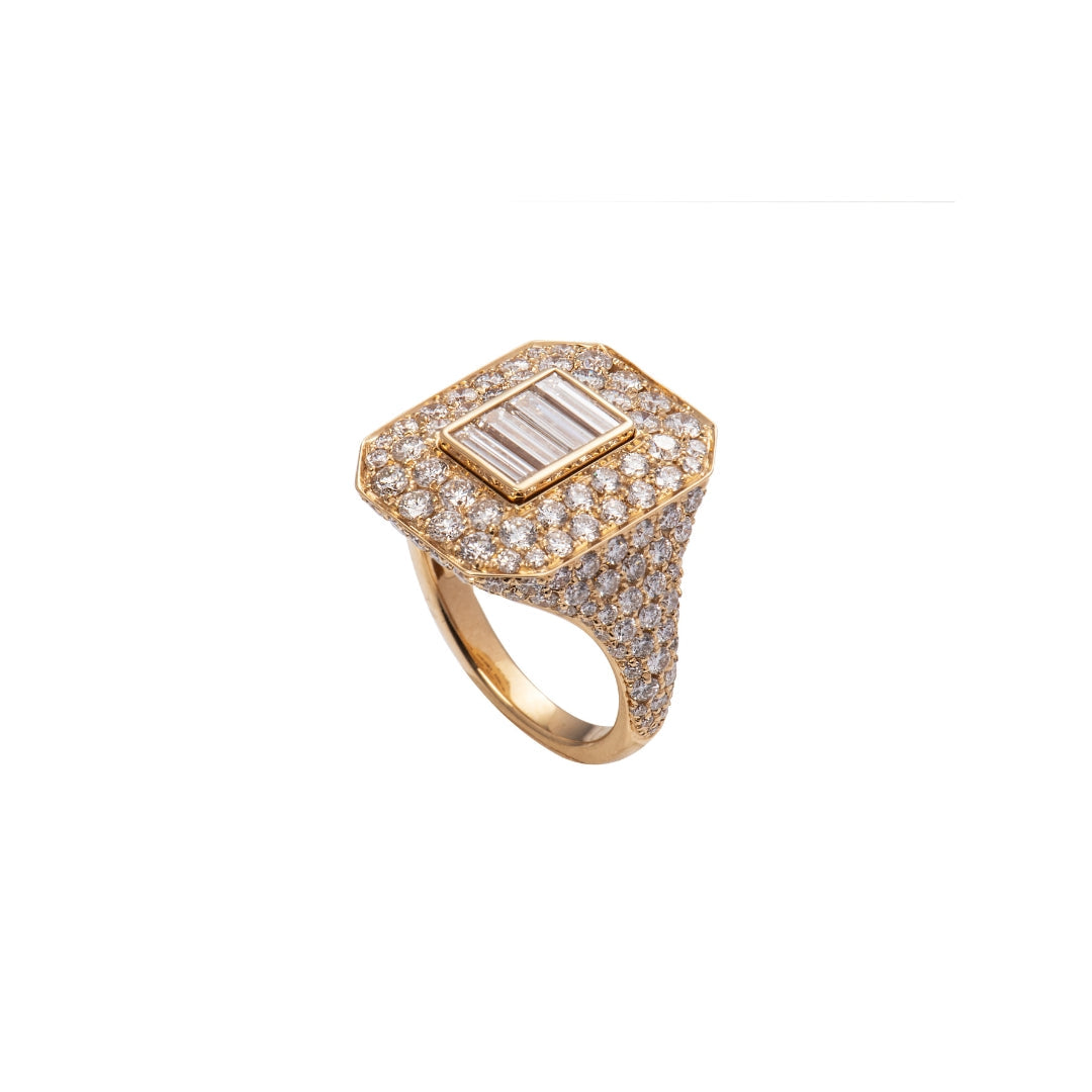 Pavé Diamond, Yellow Gold