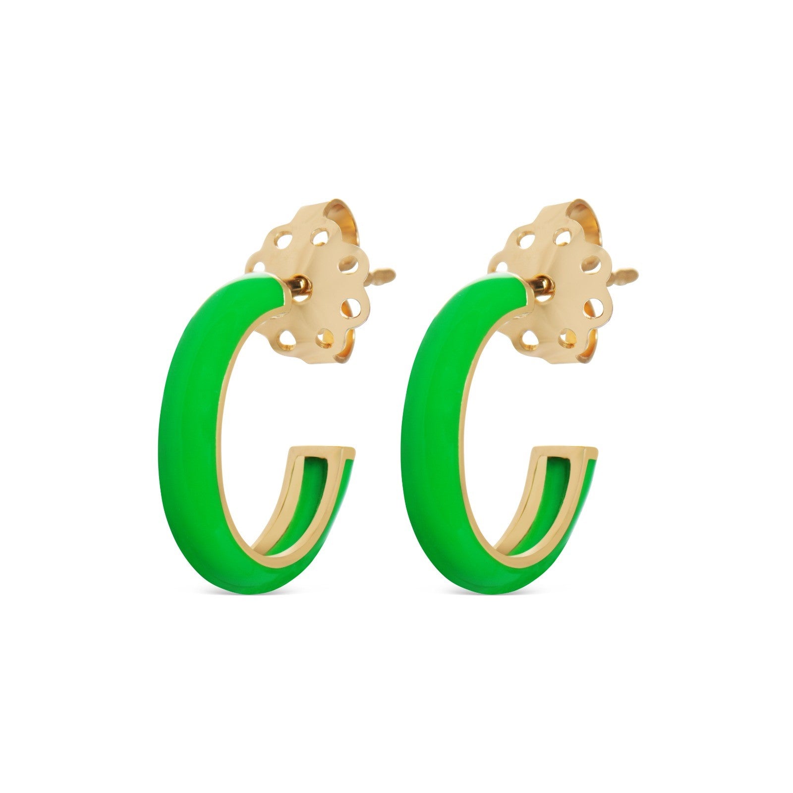 Green gemstone statement earrings