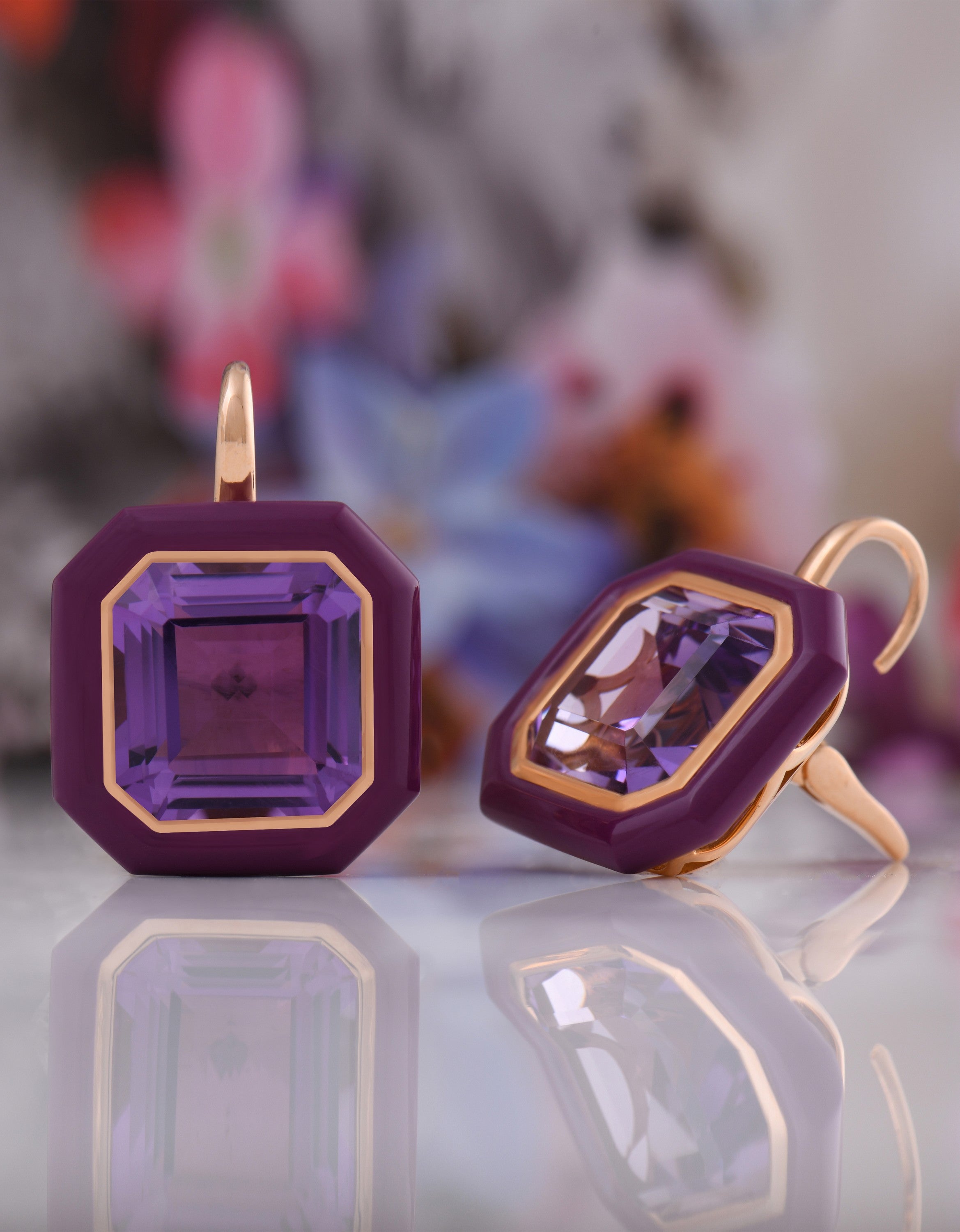 Elegant designer gold earrings