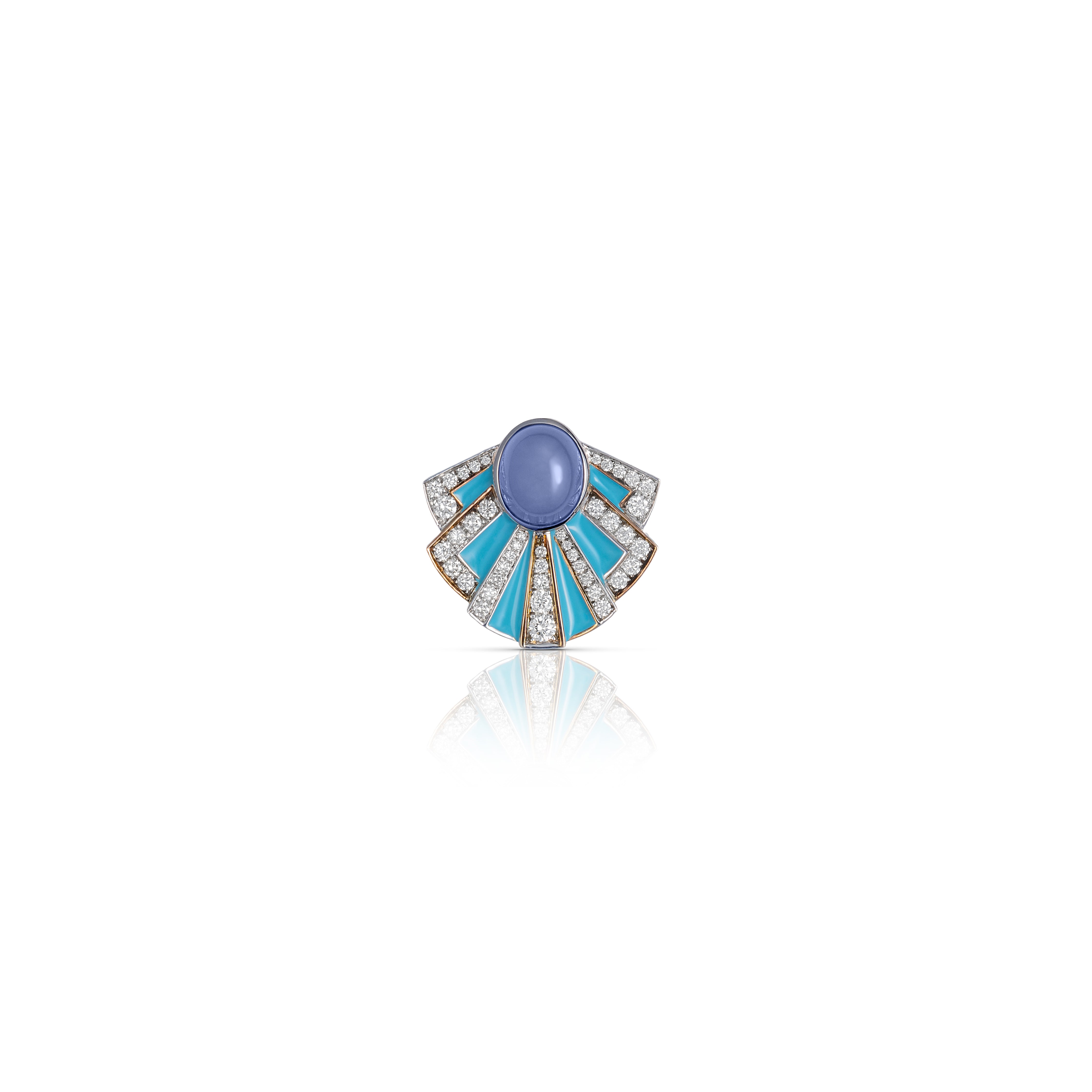 Art Deco Brooch - Chalcedony