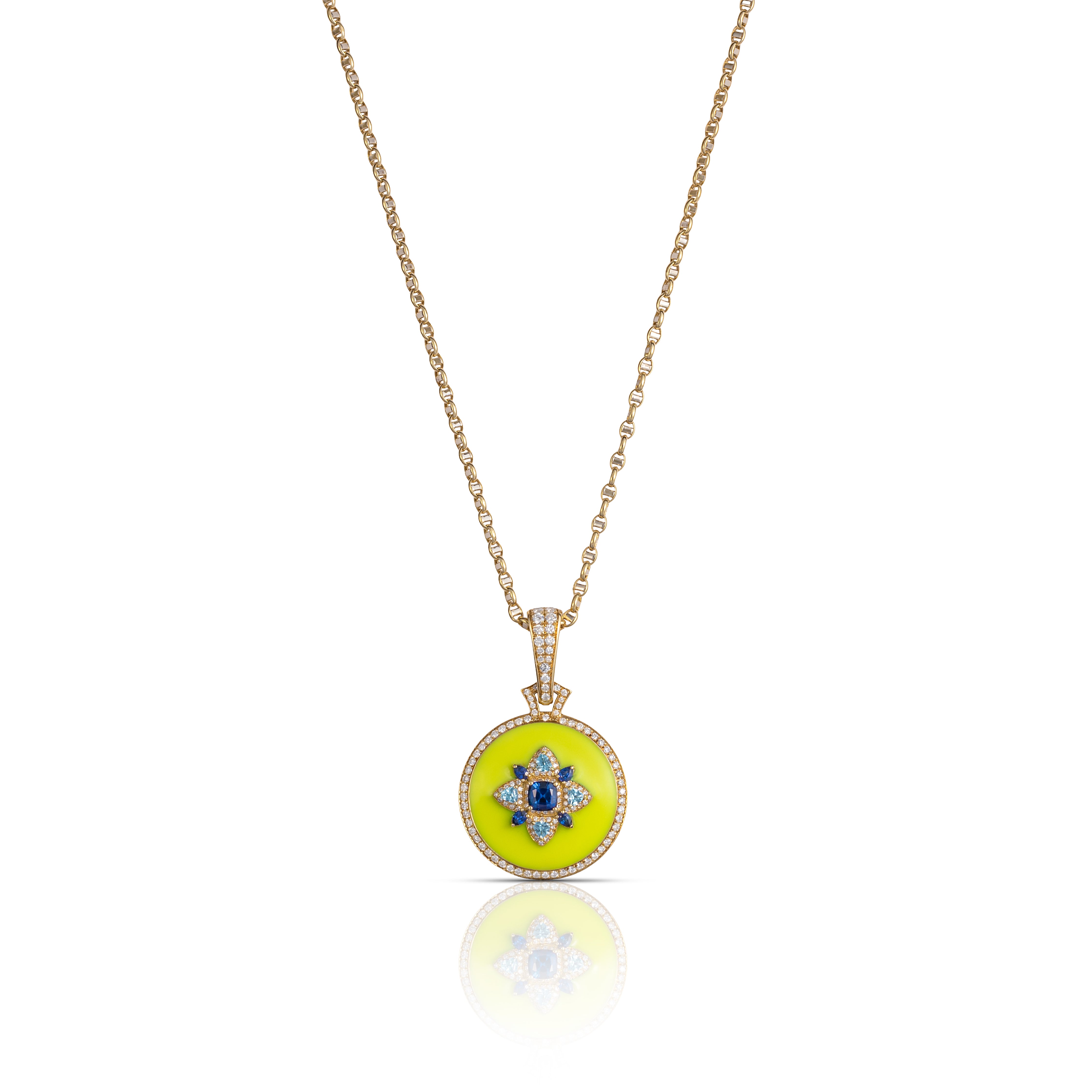Empress Pendant - Diamonds, Sapphire, Topaz