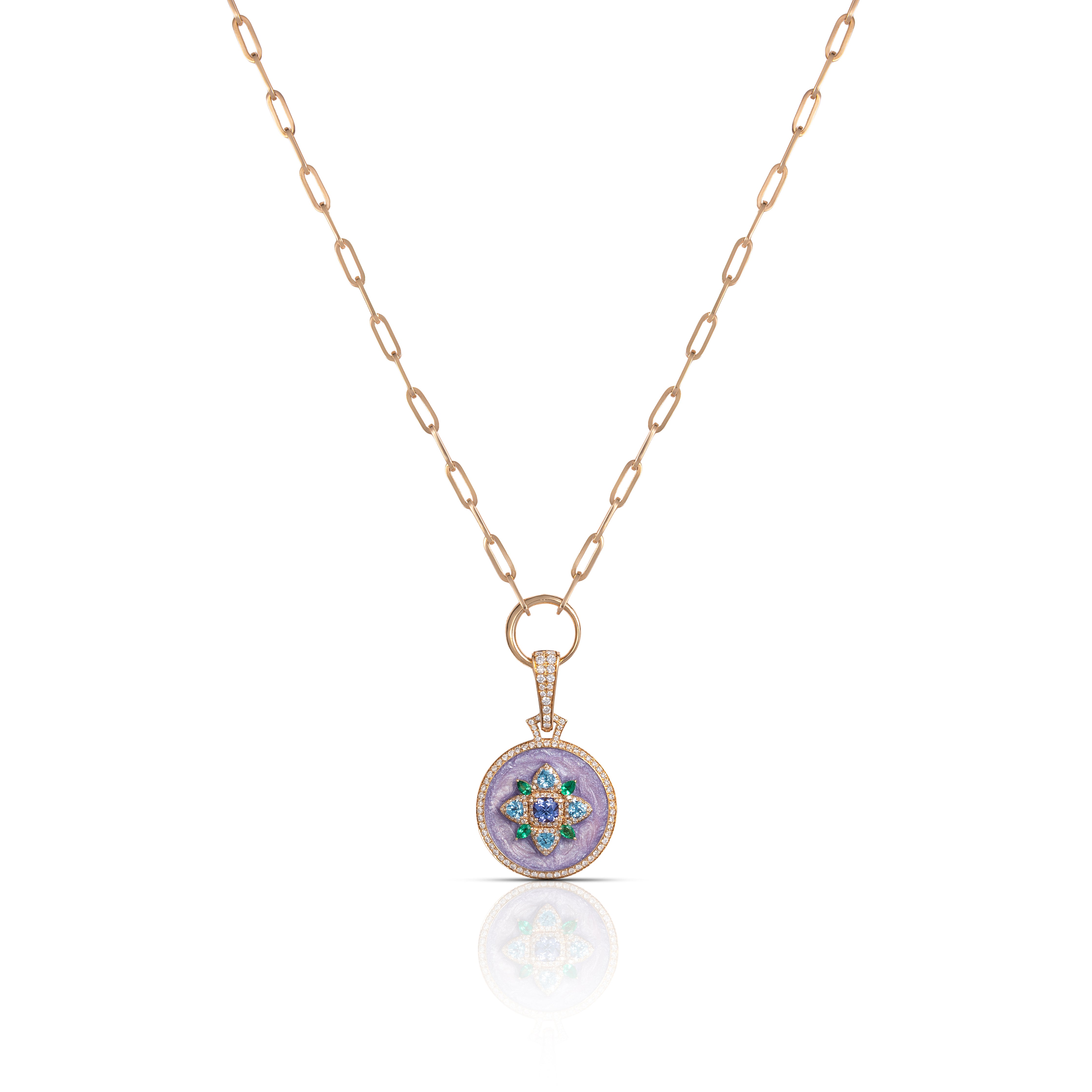 Empress Pendant - Diamonds, Emerald, Tanzanite, Topaz