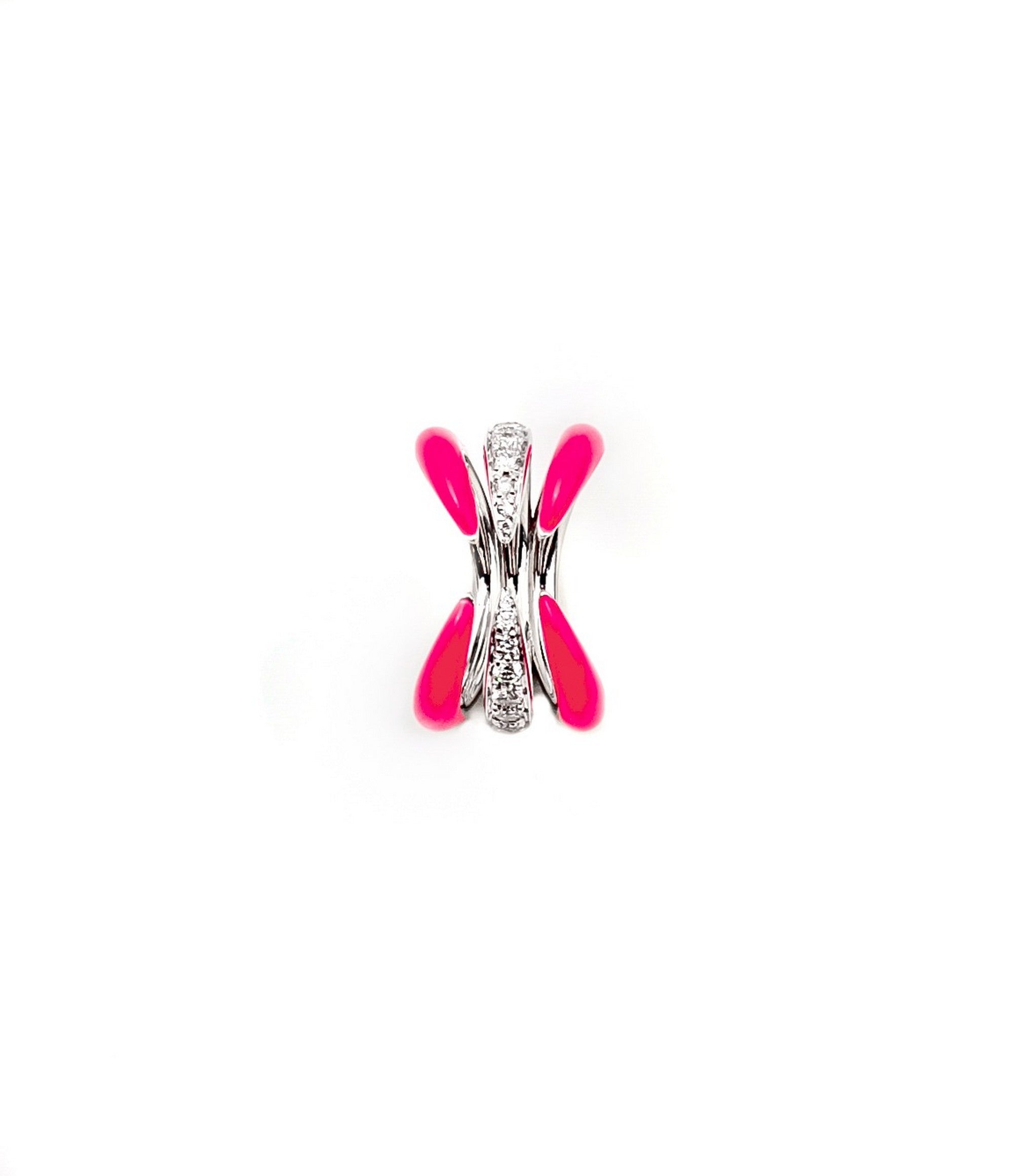 Lumi Claw Ring - Fluorescent Fuchsia Enamel